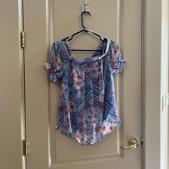 BCX Tops - Off shoulder floral print top